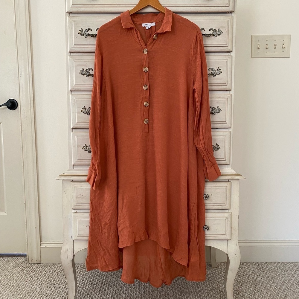 Vici Rust Button-Down Dress